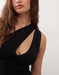 Топ Weekday на одно плечо с разрезом, черный - фото 3