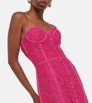 Кружевное платье-бюстье Elodie Costarellos, фуксия - фото 4