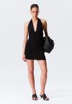 Платье Weekday HALTER MINI DRESS, Black - фото