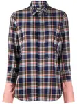 Рубашка в клетку с многослойными рукавами DSQUARED2, синий - фото