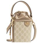 GUCCI Сумка ведро из холста и кожи - фото 3