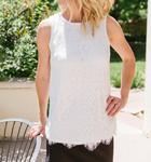 Майка с кружевом Eyelash в оттенке Off White APRICOT - фото