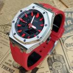 Часы Casio G-Shock Analog-Digital 2100 Series, арт. GA-2100-1A1, 44 мм, красный/серебристый/черно-красный - фото 3