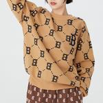 Старый цветочный свитер унисекс бежево-желтый MLB - фото 6