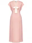 Атласное платье миди с бантом Sleeper, розовый - фото