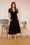 Бархатное платье-миди Yumi, черный - фото