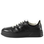 Кроссовки gg embossed sneaker 'black leather' Gucci, черный - фото