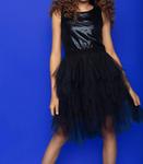 Черное платье для девочек Каскад Mia - фото