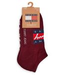 Носки мужские Tommy Jeans короткие с узором 2 пары, бургундия - фото 2