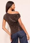 Блуза Friends Like These REGULAR FIT OFF THE SHOULDER , Chocolate/Mottled Brown - фото 4