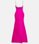 Платье с глубоким вырезом спереди LaQuan Smith, фуксия - фото