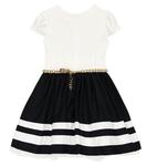 Хлопковое платье в полоску Monnalisa, черный - фото 4