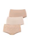 Брифы LASCANA TAILLEN 3-PACK, Beige Sand/Beige - фото