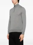 Шерстяной свитер с воротником на молнии Canali, серый - фото 3
