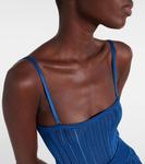 Вязаное мини-платье Alaïa, Bleu Canard - фото 4