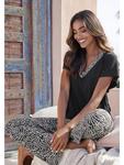 Пижама LASCANA, цвет schwarz-weiß gepunktet - фото 3