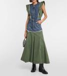 Платье миди с джинсовыми вставками CHLOÉ, синий - фото 2