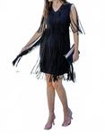 Черное платье с бахромой Frank Lyman - фото