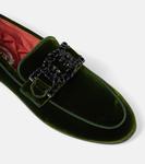 Бархатные мокасины с декором от Кейт Tod's, Verde Inglese - фото 5
