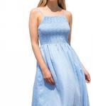 Бристольское платье со сборками в васильковых и белых тонах THML - фото 2