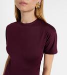 Платье миди из джерси с рюшами Victoria Beckham, Merlot - фото 4