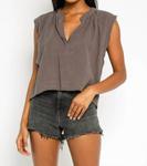 Любимая рваная майка-сетка в черном цвете OLIVACEOUS - фото