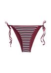 Низ бикини OYSHO TEXTURED STRIPE MEDIUM-COVERAGE WITH TIES, Dark Red - фото 6