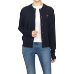 Кардиган с вышитым логотипом ami AMIPARIS, темно-синий - фото 3