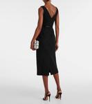 Платье миди из твида Erdem, черный - фото 3