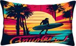 Generic Декоративная наволочка с принтом Surfer Among Palm Trees at Sunset Multicolor 4 - фото