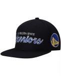 Мужская черная кепка Golden State Warriors Hardwood Classics Script 2.0 Snapback Mitchell & Ness - фото 2