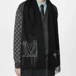 LOUIS VUITTON Кашемировый шарф унисекс, Black - фото 7