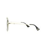 Круглые черные золотисто-серые солнцезащитные очки с градиентом Gucci, черный - фото 3