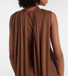 Платье макси Nou из смесового шелка с драпировкой Aya Muse, Choco Brown - фото 7