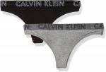 Женские хлопковые трусики-стринги Calvin Klein Ultimate, Black/Grey Heather - фото