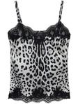 Топ на бретелях с леопардовым принтом Dolce & Gabbana, черный - фото