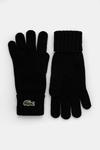 Шерстяные перчатки Lacoste, черный - фото