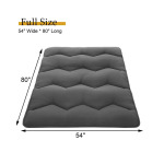 Матрас футон, полноразмерный, напольный наматрасник, портативный спальный коврик для общежития, 54 x 80 дюймов CAROMIO, серый - фото 2