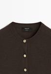 Кардиган Massimo Dutti Cardigan, Mottled Dark Brown - фото 6