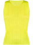 Pleats Please Issey Miyake плиссированная майка, желтый - фото