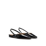 Slingback ballerina pumps in leather BOSS, черный - фото