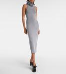 Платье миди из джерси с капюшоном Alaïa, серый - фото 2