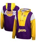 Мужская ветровка с капюшоном и полумолнией Los Angeles Lakers Highlight Reel Mitchell & Ness, фиолетовый - фото