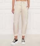 Шелковые брюки-джоггеры abetaia Regular fit Marella Sport, экрю - фото