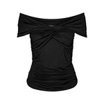 Топ Vero Moda Vmsalla Off Shoulder Knot Jrs, черный - фото 3