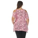 Топ с открытыми плечами и принтом змеи Plus size Wm Fashion, White - фото 3