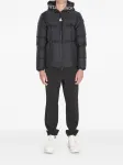 Пуховик с отделкой логотипом MONCLER, черный - фото 2