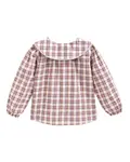 Клетчатая блузка для девочки Dadati, сиреневый/белый - фото 4
