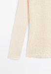 Джемпер Massimo Dutti OVERSIZE OPENWORK WITH V-NECK, Beige - фото 9