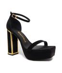 Кожаные сандалии с колонкой Kat Maconie, черный - фото